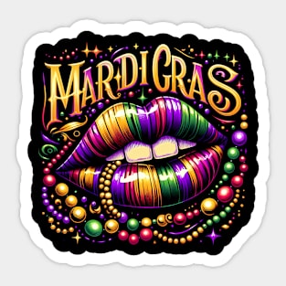 Mardi Gras Lips Sticker